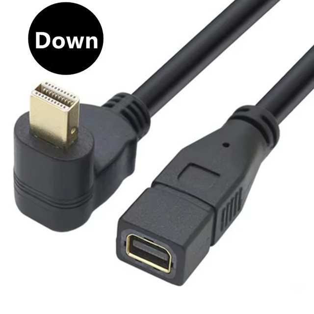 Mini DisplayPort To DisplayPort Cable 90 Angled Mini DP To Mini DP Extension Cable 0.3m For Laptops Projectors Mac