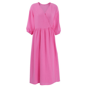 <span class=keywords><strong>Camicia</strong></span> <span class=keywords><strong>da</strong></span> <span class=keywords><strong>Notte</strong></span> Sexy Estiva in Puro <span class=keywords><strong>Cotone</strong></span>/Vestito con Maniche/Cardigan/Bodysuit Tinta Unita Abbigliamento <span class=keywords><strong>da</strong></span> Casa per Donna - Product Image 5