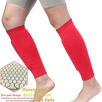 Protège-tibias de sport professionnels avec genouillères hexagonales absorbant les chocs et manchons de mollet pour le football, le basket-ball