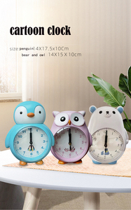 منضدة منبه صغيرة للأطفال على شكل دب أو بومة تصميمات كرتونية لطيفة بسعر رخيص من المصنع ساعات منبه منزلية - Product Image 2