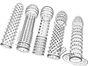 5Pcs Preservativos Reutilizáveis Mangas De Extensão Do Pênis Masculino Esperma Bloqueio Galo Anel Dildo Capa Adulto Brinquedos Sexuais Para Homens Atrasar A Ejaculação - Product Image 6