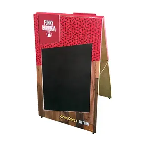 BSCI Factory Wooden Advertising Blackboard Wooden Chalkboard Signs Double Sided Blackboard A Frame Chalk Boards