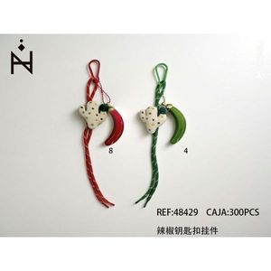 Portachiavi con Ciondolo a Forma di Peperoncino Rosso e Verde, 300 Pezzi, Decorazione per Telefoni Cellulari - Product Image 3