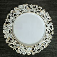 Assiettes de présentation rondes en plastique PP blanc brillant de 13 pouces, classiques et décoratives, pour Pâques, mariages, fêtes et événements de restauration dans les hôtels
