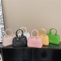 Nouveau Sac Coque en Gelée Printemps-Été – Sac à Main Élégant en Polyester avec Fermeture Éclair, Tendance, Porté Épaule ou Main, Simple et Décontracté