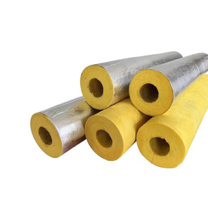 Couvercle de tuyau en laine de verre préfabriqué Funas avec gaine en aluminium-<span class=keywords><strong>Isolation</strong></span> CVC, diamètre de 1 à 12 pouces, épaisseur de 50mm, encliquetable - Product Image 2