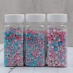 น้ำตาลโรยตกแต่งเค้ก 100 กรัม ลูกปัดน้ำตาล ลูกบอลน้ำตาล น้ำตาลเม็ด ของตกแต่งเค้ก สีฟ้า ผสม - Product Image 2