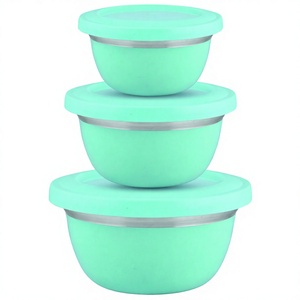 Cuenco Aldi Premium de acero inoxidable con tapa de plástico en azul cielo - Product Image 1