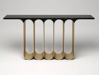 Table d'autel en acier inoxydable de style industriel Tables de couloir modernes Table console de couleur noire pour le salon