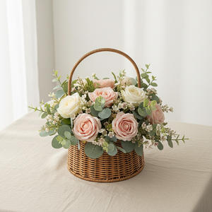 Panier rond en rotin tressé, 2,0-3,0 L, fait main, pour fruits, fleurs, usage domestique - Product Image 5