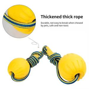 Jouet flottant indestructible pour <span class=keywords><strong>chien</strong></span> en mousse EVA, balle de jeu et de rapport avec trou central de 9 cm, pour animaux de compagnie - Product Image 2