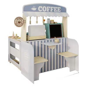Juego de Imitación 2 en 1 de Madera: Mini Cafetería y Cocina, Juguete de Cocina DIY para Niñas, Pequeña Tienda en Caja - Product Image 1
