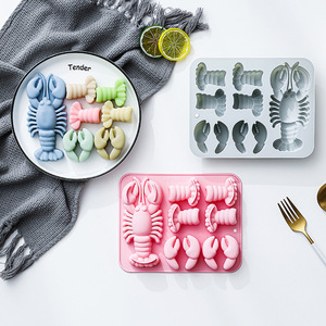 Moldes de Silicona Antiadherentes con Diseño de Langosta, Reutilizables, de Grado Alimenticio, Lindos Moldes Magnéticos de Silicona para Chocolate, Dulces y Hielo - Product Image 3