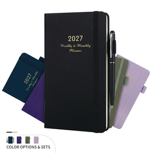 Nuevo Planificador Semanal y Mensual 2027, Cuaderno de Tapa Dura de Cuero PU, Bloc de Notas A6 de 72 Hojas, Agenda, Libro de Bolsillo, Regalos Corporativos - Product Image 1