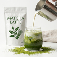 Poudre de Latte Matcha Faible en Calories, Biologique, Non Sucrée, Végane, Qualité Barista, Mélange Instantané de Thé Vert Chinois, OEM