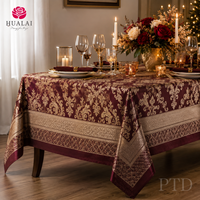 Nappe personnalisée HuaLai, motif floral élégant, imitation coton polyester, pour mariage et réceptions