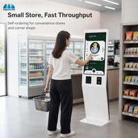 Kiosque de paiement numérique à écran tactile de 32 pouces avec banque d'alimentation, terminal de commande automatique et distributeur pour café en libre-service