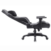 Chaise de jeu robuste de luxe de grande taille à mousse à mémoire de forme cadre en acier pivotant noir 4d accoudoir