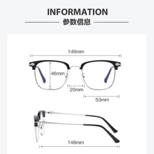 Lunettes de lecture Shoneray 2026 en métal carré anti-lumière bleue avec verres transparents pour presbytie, ultra-légères, style punk pour hommes - Product Image 2