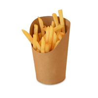 Boîte de pépites de poulet cylindrique emballage de chips de pomme de terre en papier de noix de coco boîte de frites brune à emporter