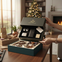 Coffret Cadeau Haut de Gamme pour Enterrement de Vie de Garçon avec Fermeture Magnétique en Carton Rigide Matériaux Recyclés Emballage Noir pour Hommes