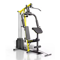Máquina Smith Comercial Multifuncional de Una Estación para Entrenamiento de Fuerza, Rack Ajustable con Poleas y Cable Crossover para Uso Doméstico