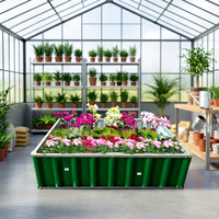 GB17490-H30 Bac à légumes surélevé en métal facile à installer, bac à plantes d'extérieur pour légumes et fleurs