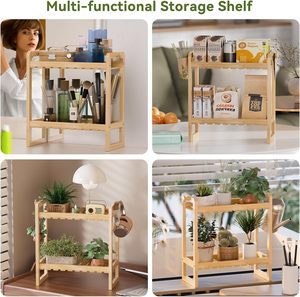 Estante de Bambú Natural CF de 35 lb para Inodoro, Estante de 2 Niveles para Ahorrar Espacio, Resistente a la Oxidación, Organizador Compacto para Baño - Product Image 4