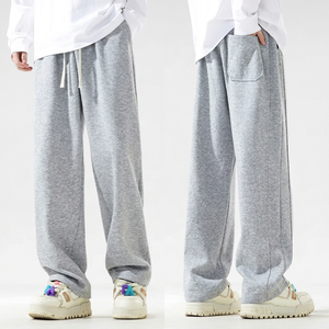 Pantalon de jogging en coton pour homme, coupe ample, motif uni, imprimé Hip Hop, pour la gym et le fitness, avec texte et logo personnalisables - Product Image 1
