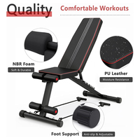 Banc de fitness pliable et réglable, essentiel pour la salle de sport à domicile, banc d'entraînement robuste avec cadre en acier et dossier réglable sur 7 niveaux