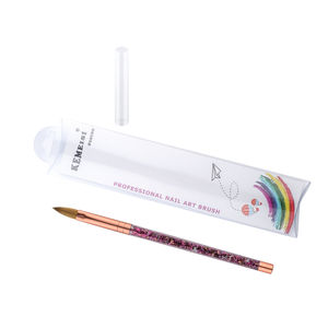 Mango de metal acrílico profesional para manicura, nuevo diseño dorado y rosa, venta al por mayor, tamaño del cepillo #8, <span class=keywords><strong>2021</strong></span> - Product Image 3