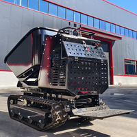 Mini-dumper-chargeur 1,2 tonne sur chenilles en caoutchouc, chargeur frontal, chargeurs compactes, à essence, avec godet rotatif et élévateur