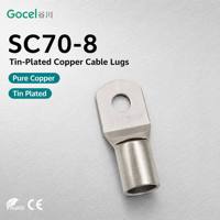 Borne de sertissage pour câble en cuivre SC70-8, 70mm², plaquée étain, connecteur à anneau fermé M8, approvisionnement en vrac OEM