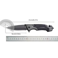 Couteau utilitaire pliant d'extérieur en acier inoxydable, portable, pour le camping et les situations d'urgence, sans verrouillage, avec manche en aluminium
