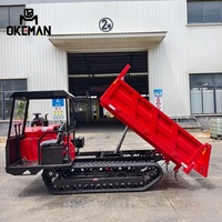 OKEMAN Nouveau Dumper sur chenilles diesel 5 tonnes Euro 5, direction à gauche, cabine entièrement fermée, anti-poussière, anti-pluie, anti-vent, toutes conditions météorologiques