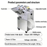 YYHB Geräuscharme Multifunktionale Würfelmaschine PLC-Gesteuert Edelstahl-Motor Leiser Betrieb Gewerbliche Nutzung für Fleisch und Gemüse