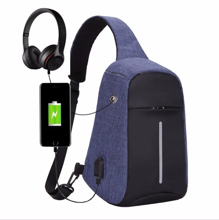 Anti Theft Sling bag Shoulder Chest Cross Body Backpack Lightweight Casual Backpack with USB Charger