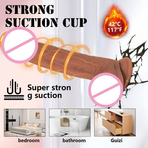 Groothandel Realistische Siliconen Telescopische Vibrator Verwarmde G-Spot Stimulator Grote Penis Stuwende Dildo Seksspeeltjes Voor Vrouwen - Product Image 5