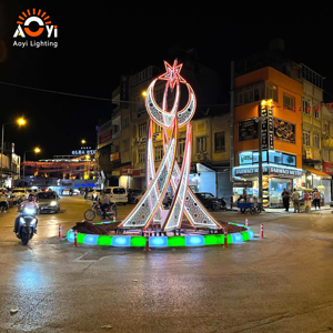 Luz Decorativa LED para Exteriores con Forma <span class=keywords><strong>de</strong></span> Luna y Estrella, Iluminación Personalizada para Festivales Islámicos, Decoración para Plazas y Calles - Product Image 5