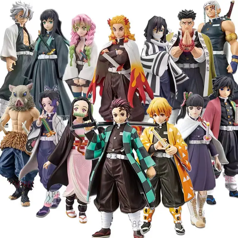 Minrong High Quality Kimetsu no Yaiba Figuras Zenitsu Nezuko Hashibira Inosuke Demon Slayer Kamado Tanjirou figure