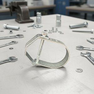Support de tuyau en acier au <span class=keywords><strong>carbone</strong></span> à dégagement rapide, taille 1/2 "-12" pouces, installation rapide, réglable, économie de travail pour les projets de construction et le câblage - Product Image 1