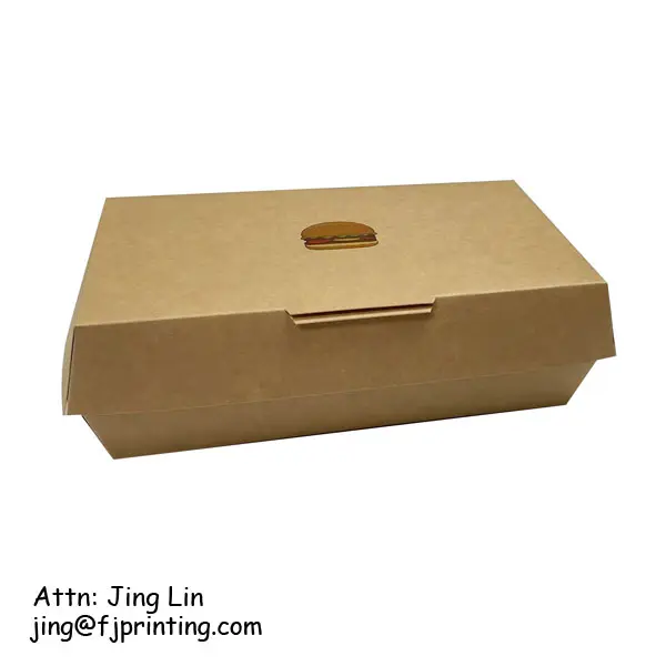 Custom Logo Printing Food Grade Paperboard Hot Dog Burger Takeaway Tray Packaging Box