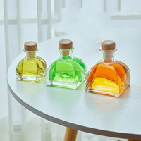 50ml 100ml 150ml Mini Vide Clair Boisson Alcoolisée Sirop Jus Café Lait Carré En Forme De Bouteilles En Verre Avec Couvercle