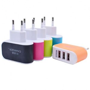 3usb 5v2a Candy Color <b>Charger</b> Euro Standard American Standard Led Phone Charging Head Smart <b>Multi</b> Port Usb <b>Charger</b> - Product Image 5
