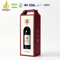 Boîte de transport pour bouteille de vin Xiangyu, emballage en carton personnalisé imprimé avec poignée et fenêtre pour les vignerons, la vente au détail et les cadeaux