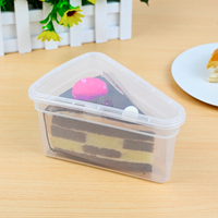 Boîte à gâteau triangulaire transparente jetable en PP avec charnière, boîte à gâteau au fromage triangulaire pour aliments