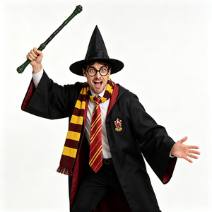 Disfraz de Mago de Ravenclaw, Accesorios de Cosplay, Bufanda, Corbata, Varita Mágica, Gafas, Sombrero de Bruja, Disfraz de Halloween para TV y Cine - Product Image 5