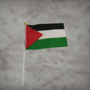 На заказ, высококачественный 100% полиэстер, палестин, ручной флаг с палкой для автомобильного страхового образовательного туристического агентства - Product Image 3
