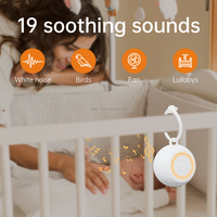 Mesin Suara Putih Portabel dengan Speaker Alarm & Jam, 19 Suara Menenangkan, 1000mAh, Alat Bantu Tidur Isi Ulang untuk Bayi
