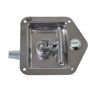 กลอนล็อคแบบพับได้ติดตั้งในกล่องเครื่องมือ พร้อมกุญแจ 2 ดอก สำหรับรถกระบะ ผลิตจากสแตนเลสเกรด 1 ANSI ชุบโครเมียมเงา แข็งแรง ปลอดภัย - Product Image 2